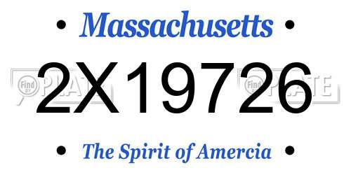 2X19726 Massachusetts License Plate