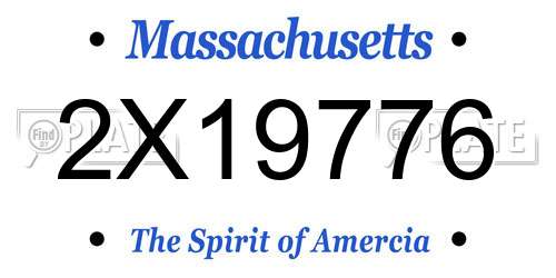 2X19776 Massachusetts License Plate