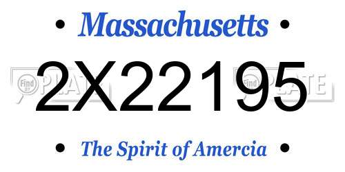 2X22195 Massachusetts License Plate