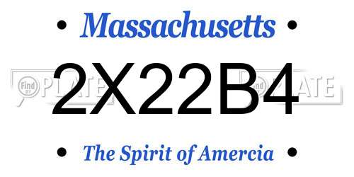 2X22B4 Massachusetts License Plate