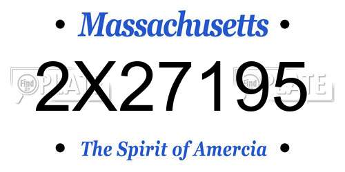 2X27195 Massachusetts License Plate
