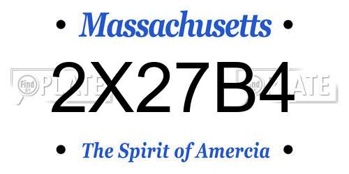 2X27B4 Massachusetts License Plate