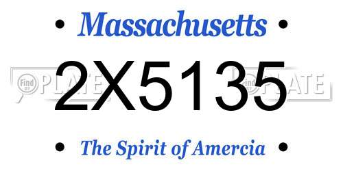 2X5135 Massachusetts License Plate