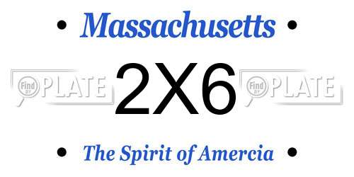 2X6 Massachusetts License Plate