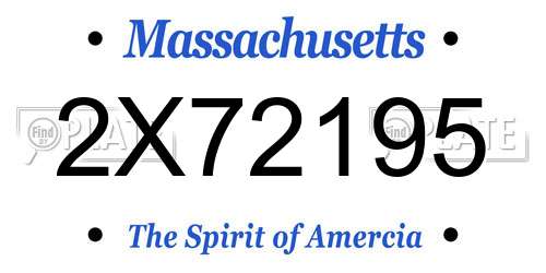 2X72195 Massachusetts License Plate