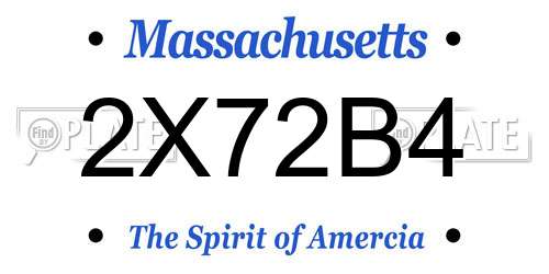 2X72B4 Massachusetts License Plate