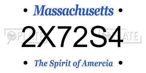 2X72S4 Massachusetts License Plate