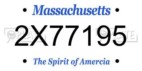 2X77195 Massachusetts License Plate