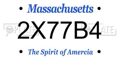 2X77B4 Massachusetts License Plate