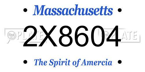 2X8604 Massachusetts License Plate