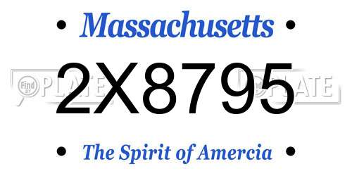 2X8795 Massachusetts License Plate
