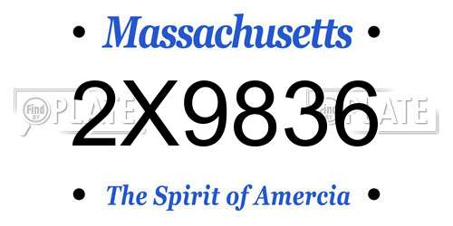 2X9836 Massachusetts License Plate