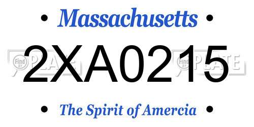 2XA0215 Massachusetts License Plate