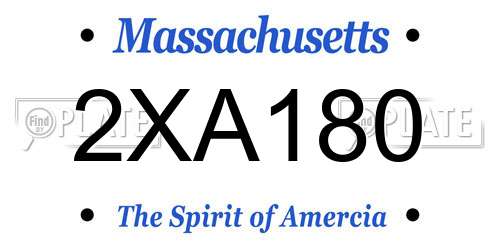 2XA180 Massachusetts License Plate