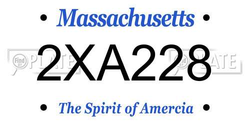 2XA228 Massachusetts License Plate
