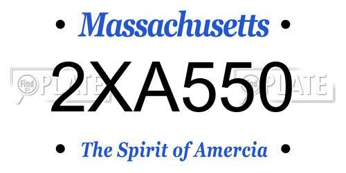 2XA550 Massachusetts License Plate