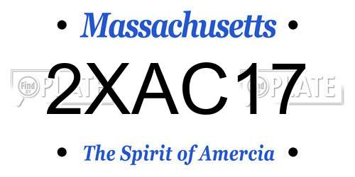2XAC17 Massachusetts License Plate