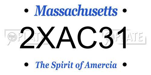 2XAC31 Massachusetts License Plate