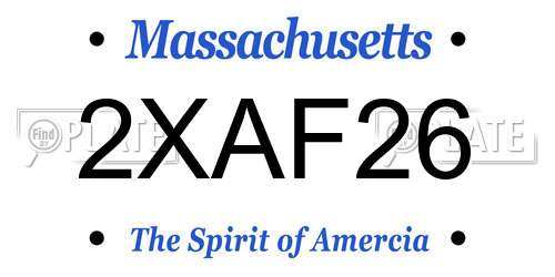 2XAF26 Massachusetts License Plate