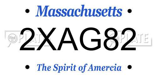 2XAG82 Massachusetts License Plate