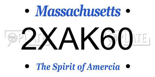 2XAK60 Massachusetts License Plate