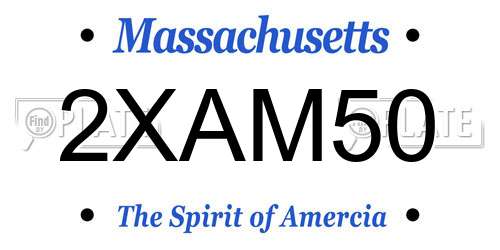 2XAM50 Massachusetts License Plate