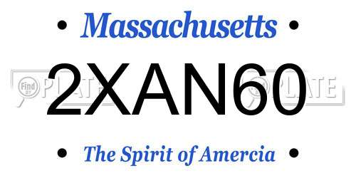 2XAN60 Massachusetts License Plate