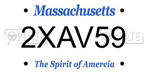 2XAV59 Massachusetts License Plate