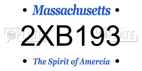 2XB193 Massachusetts License Plate
