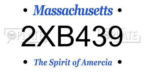 2XB439 Massachusetts License Plate