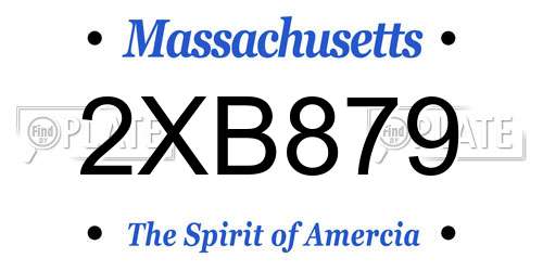 2XB879 Massachusetts License Plate