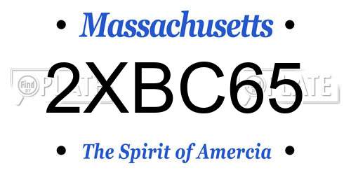2XBC65 Massachusetts License Plate