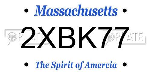 2XBK77 Massachusetts License Plate