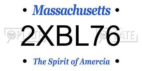 2XBL76 Massachusetts License Plate