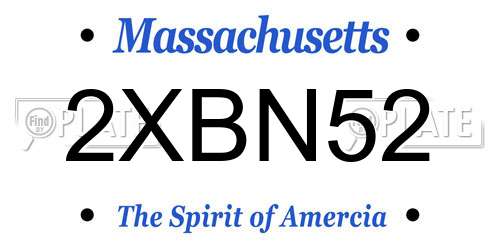 2XBN52 Massachusetts License Plate