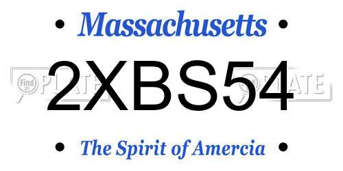 2XBS54 Massachusetts License Plate