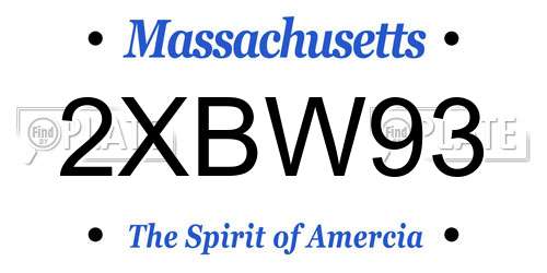 2XBW93 Massachusetts License Plate