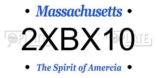 2XBX10 Massachusetts License Plate