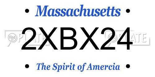 2XBX24 Massachusetts License Plate