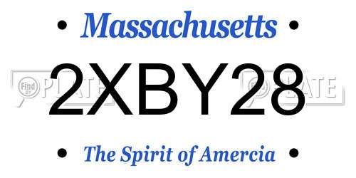 2XBY28 Massachusetts License Plate