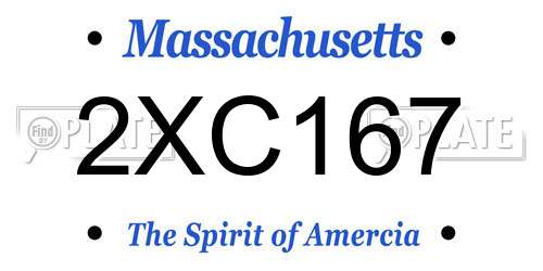 2XC167 Massachusetts License Plate