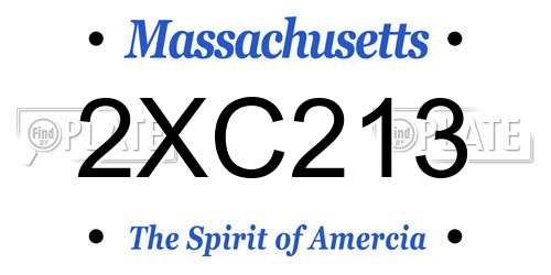2XC213 Massachusetts License Plate