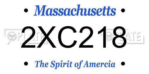 2XC218 Massachusetts License Plate
