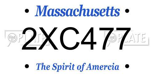 2XC477 Massachusetts License Plate