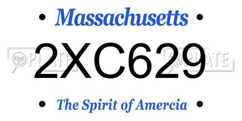2XC629 Massachusetts License Plate