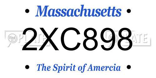 2XC898 Massachusetts License Plate