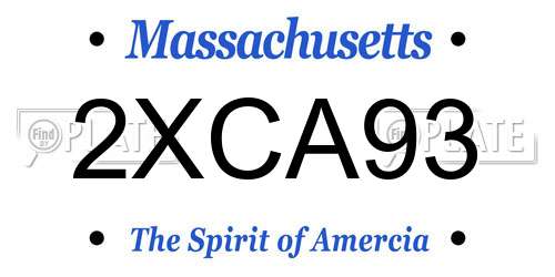 2XCA93 Massachusetts License Plate