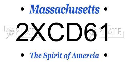 2XCD61 Massachusetts License Plate