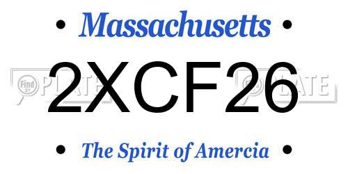 2XCF26 Massachusetts License Plate