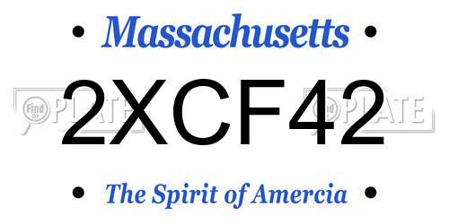 2XCF42 Massachusetts License Plate